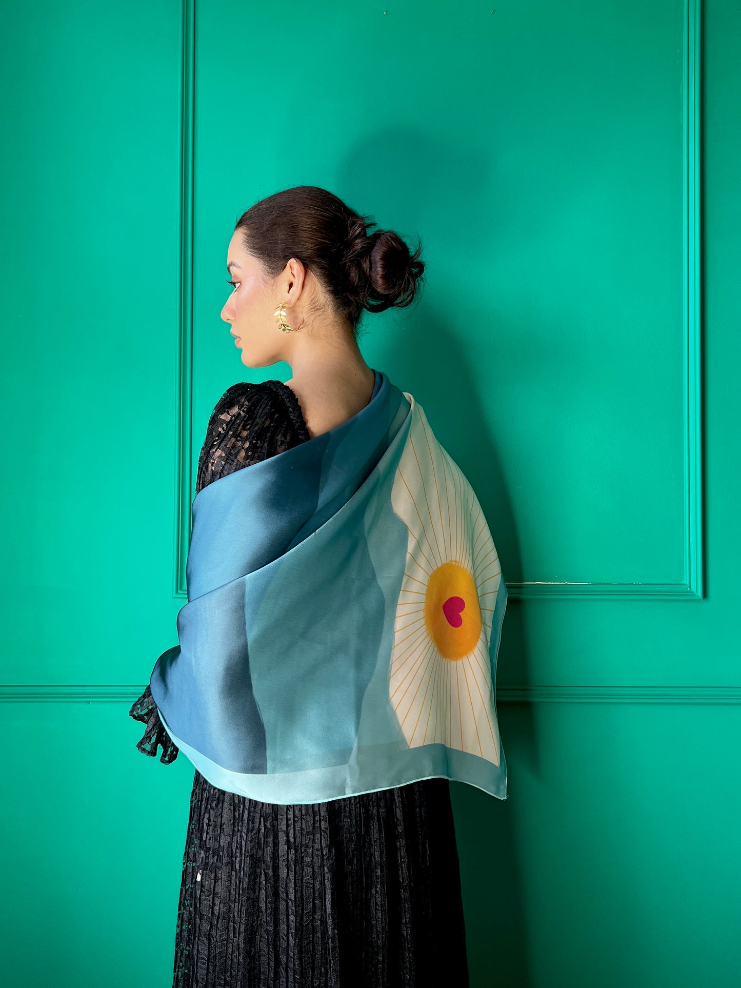 Sunlit Serenity Satin Scarf