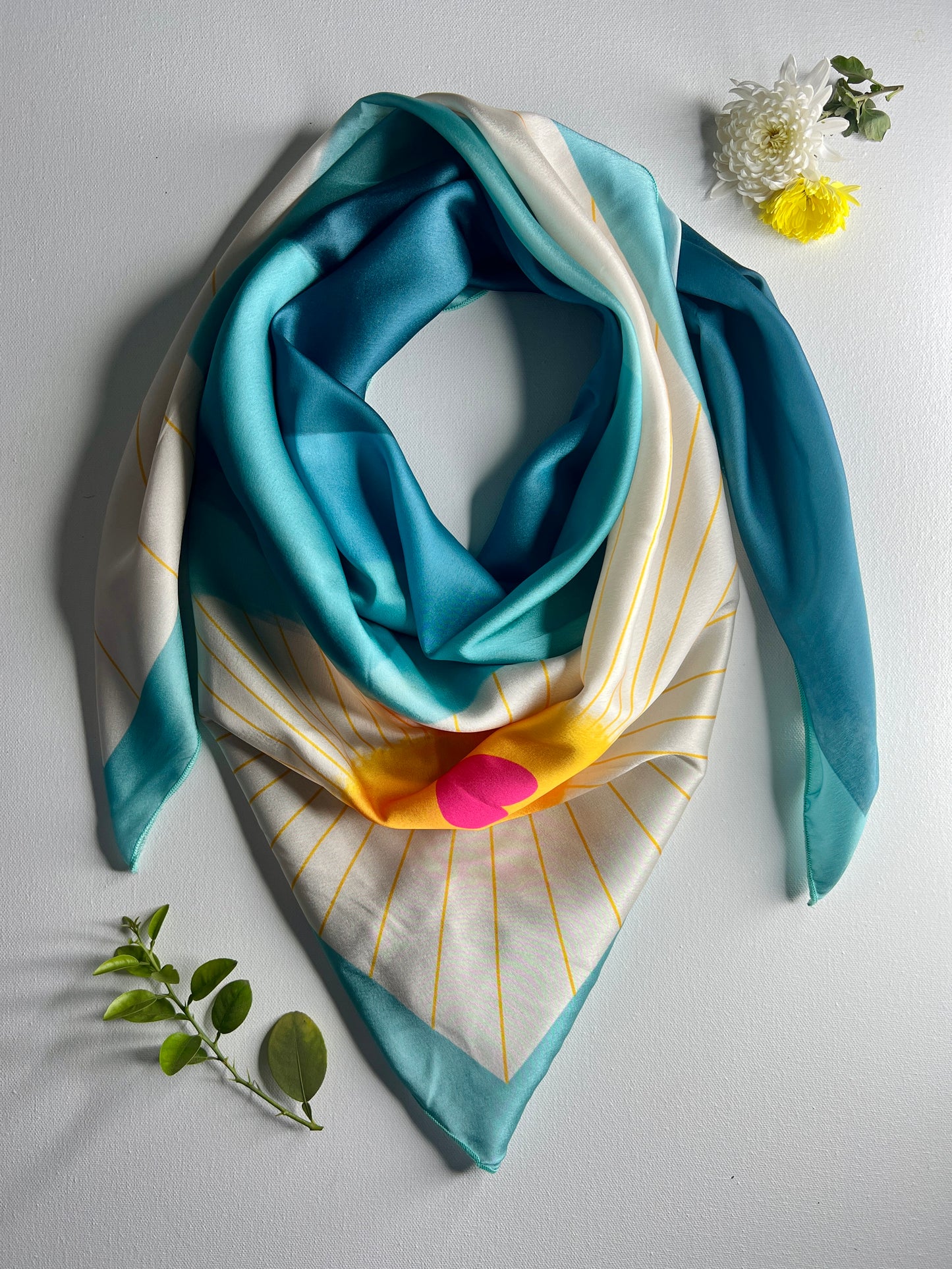 Sunlit Serenity Satin Scarf