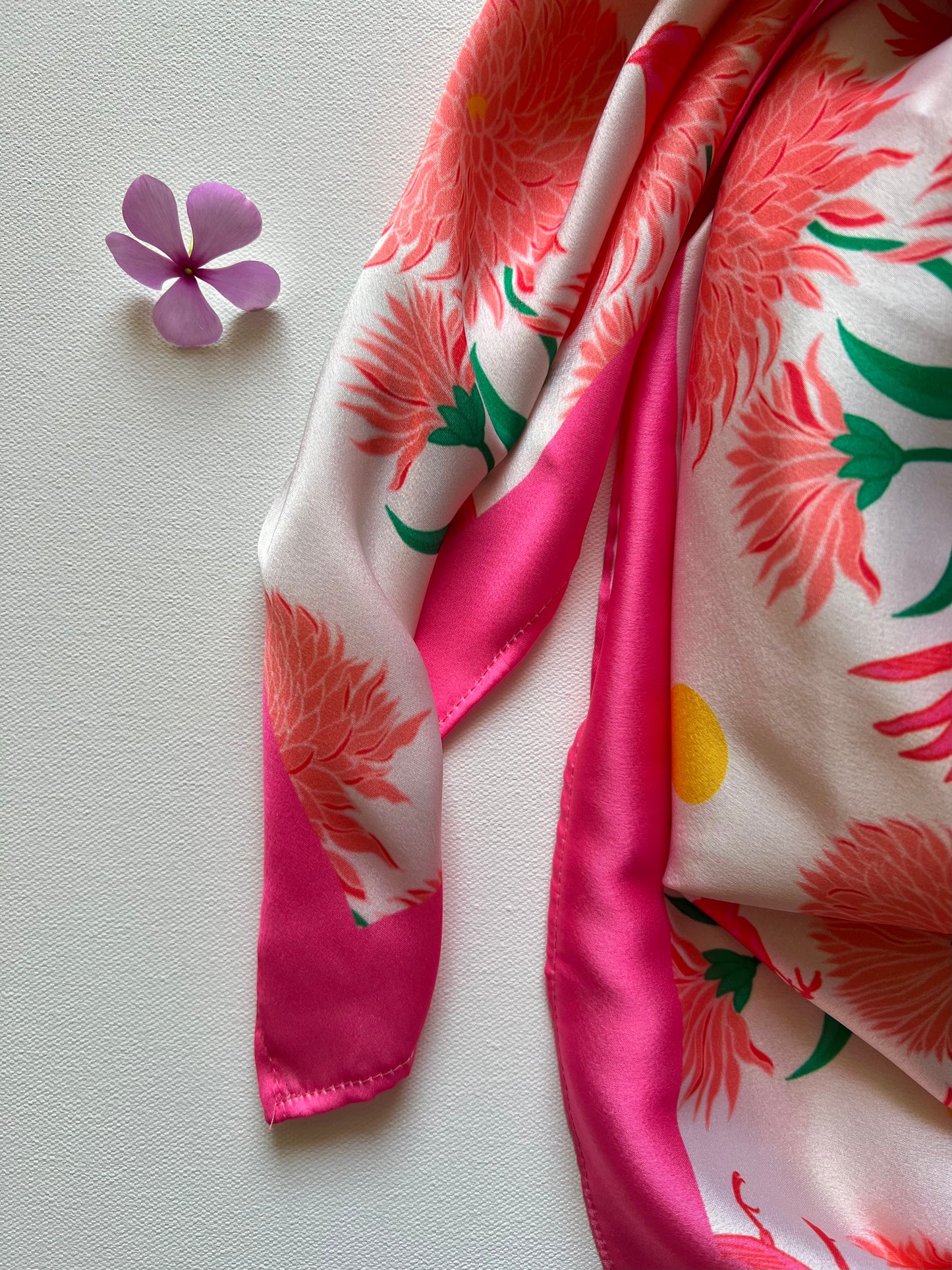 Birdsong Blossom Satin Scarf