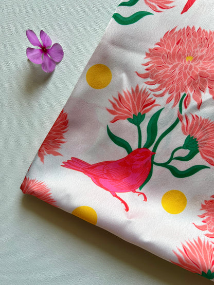 Birdsong Blossom Satin Scarf