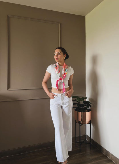 Birdsong Blossom Satin Scarf