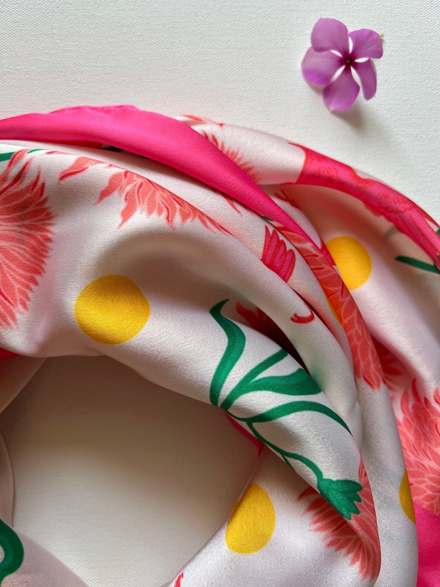 Birdsong Blossom Satin Scarf