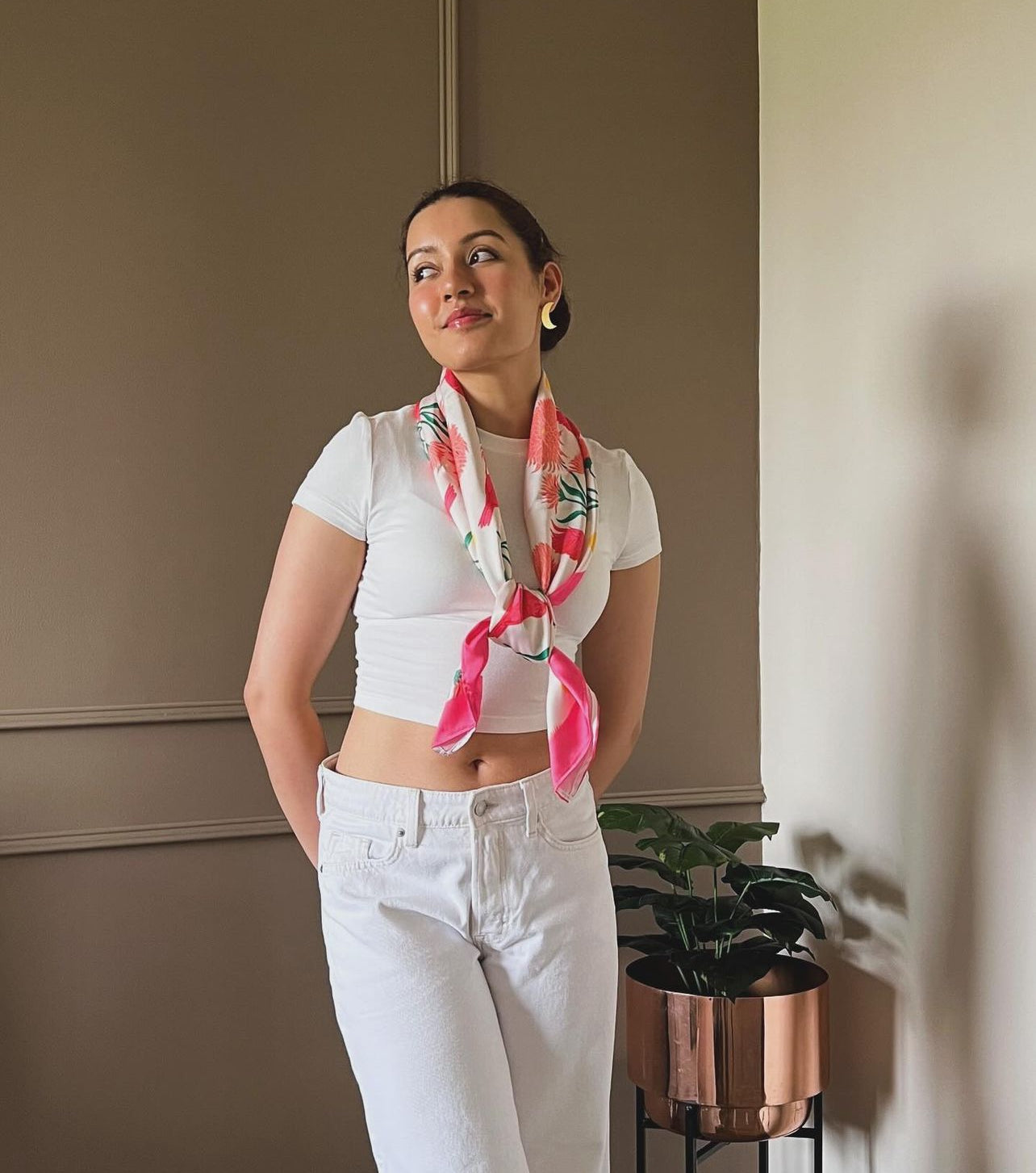 Birdsong Blossom Satin Scarf
