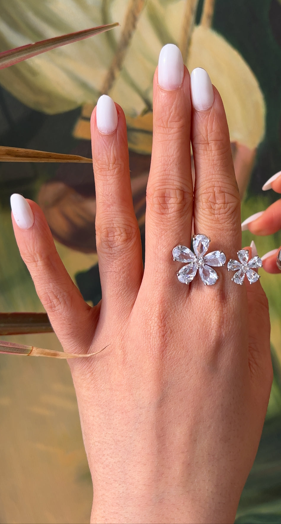 Crystal Blossom Open Ring