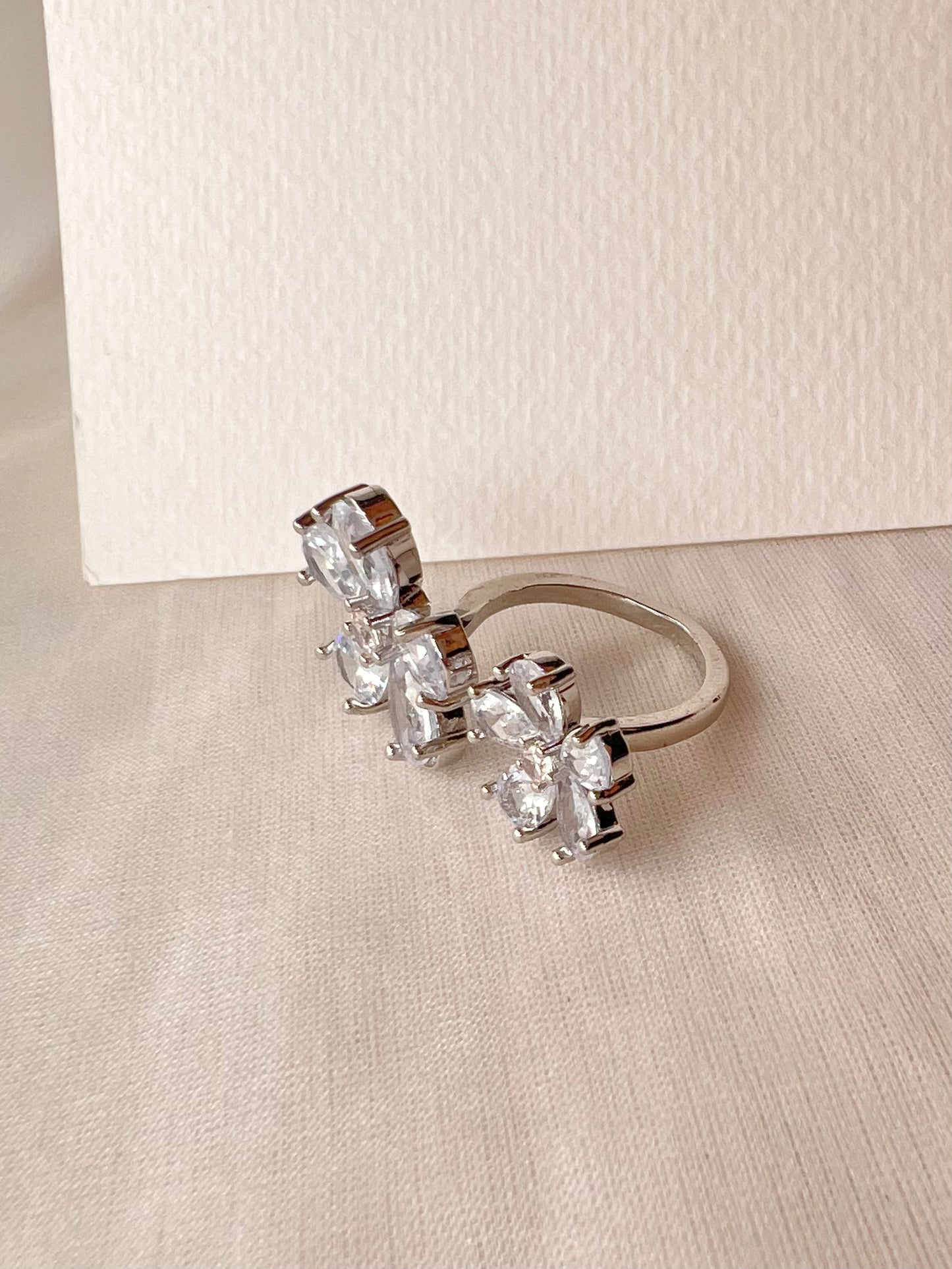 Crystal Blossom Open Ring