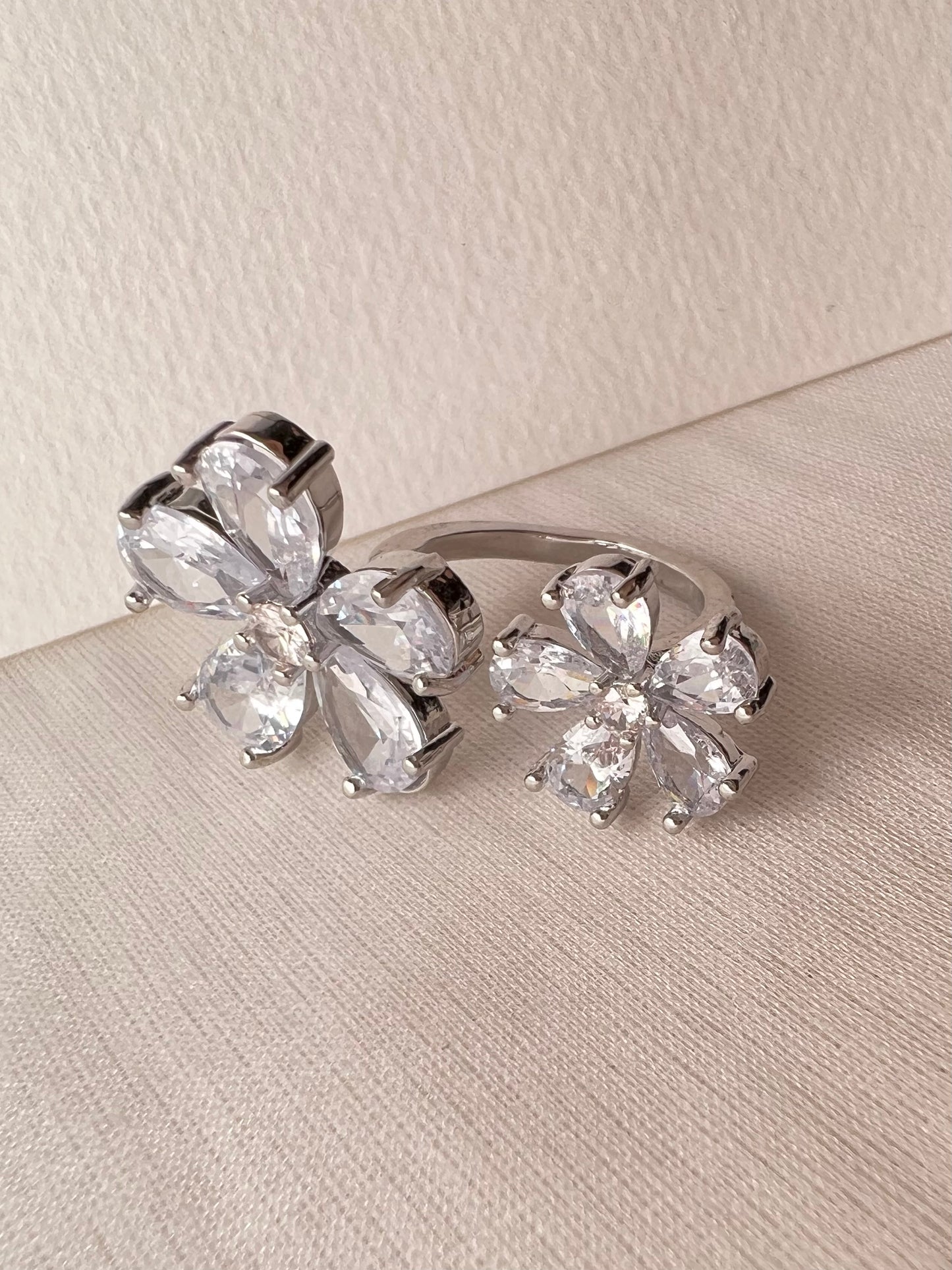 Crystal Blossom Open Ring