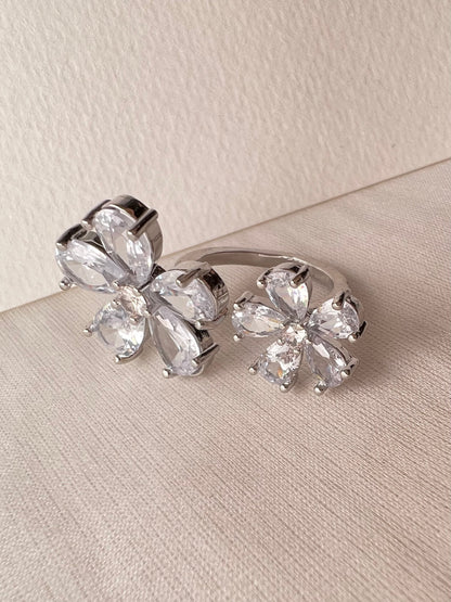 Crystal Blossom Open Ring
