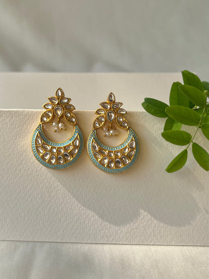 Moonlit Bloom Enamel Earrings