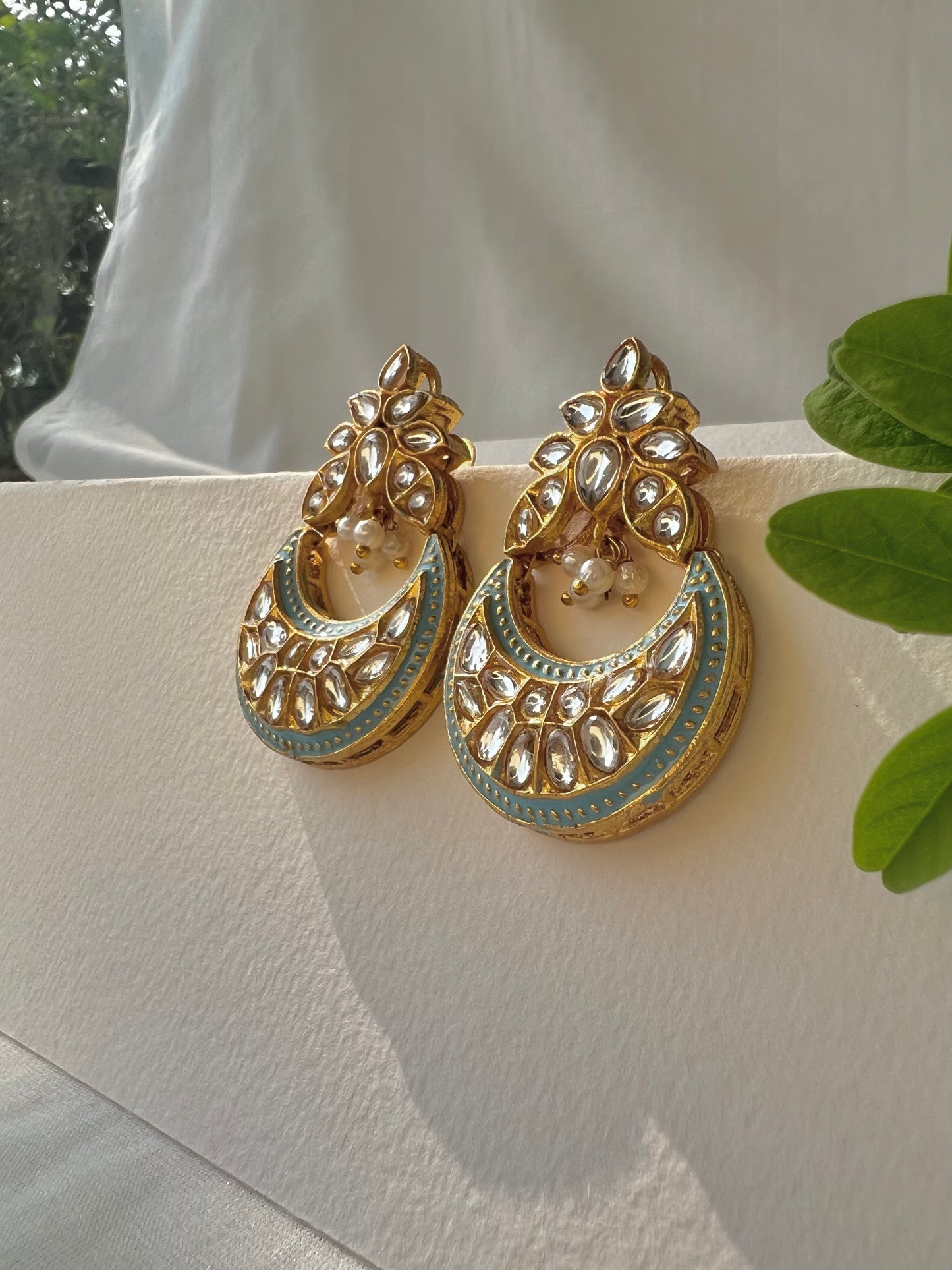 Moonlit Bloom Enamel Earrings