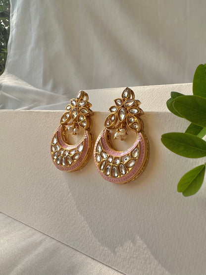 Moonlit Bloom Enamel Earrings